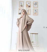 GAMIS SYARI BAHAN CRINCLE AIRFLOW UKURAN M - L - XL - XXL SET KHIMAR DRESS BUSUI GAMIS TERBARU BAJU 