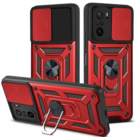 for Xiaomi Mi 11i Armor Shockproof Case for Xiaomi 11i Mi11i Slide Window Camera Lens Protective Car