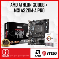 MSI A320M-A PRO A320 AM4 MOTHERBOARD + AMD ATHLON / RYZEN 3 / RYZEN 5 / RYZEN 7 / RYZEN 9 CPU COMBO