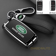 Metal and Leather Car key Case For Land Rover Range Rover Sport Evoque Freelander Velar Discovery 4 
