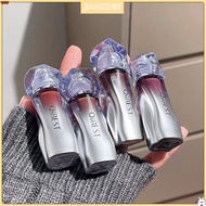 JIANGZHIB QIBEST ลิปสติกเนื้อด้านเพชรน้ำแข็งเนื้อนุ่มล็อคสีด้านได้ลิปกลอส