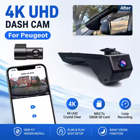 Plug and Play 4K 2160P Car Dvr For Peugeot 3008 Allure 4008 5008 GT DS7 CROSS Citroen C5 X7 Night Vi