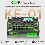 KoorFly  Live Sound Card KF01 48V Mikser Penghapusan Original Songs Custom Sounds Professional Conde