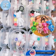 2024 Diy Fluid Bearbrick Keychain 流体熊暴力熊 Mini Bear Handmade Diy Colored Paint Fluid Painting Parent-child Toy Kids Gift
