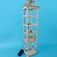 [whfashionkk] Wooden Scientific Experiment Kit for Model Elevator, Construction Kit, Electric Elevat