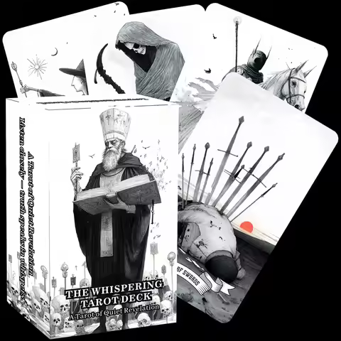 13x8cm,Whispering Tarot Cards Set, Gothic Art Deck, 78 Tarot Cards & Guidebook, Suitable for Beginne
