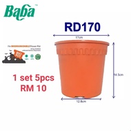 (1 set 5 pcs) BABA RD-170 Biodegradable Plastic Pot
