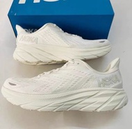 全新正品Hoka One One Clifton 8 跑步鞋 白色/黑色