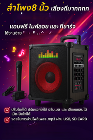 ลำโพงบลูทูธคาราโอเกะ ล้อลาก 8 นิ้ว รุ่น MN36 เบสแน่น 100 วัตต์ พร้อมไมค์ลอย