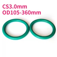 CS3.0mm OD105-360mm Green O-ring gasket sealing ring fluorine rubber, high temperature resistance, o