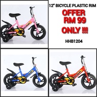 Kids Bicycle BASIKAL  PLASTIK RIM BUDAK 12 inch Basikal Kanak 2/3/4/5 TAHUN Bike Children Bicycle