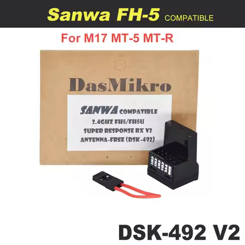 Sanwa FHSS-5 Compatible DSK-492 V2 Receiver SSL Telemetry 4 Channel with ANTENNA-FREE For FH5 M17 MT