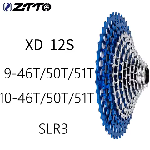 ZTTO Ultralight MTB XD Cassette 280g-310g Blue-Silver SLR3 K7 CNC Sprocket 12S 9-46T 9-50T 9-51T 12-