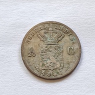 Koin Kuno Perak 1/20 Gulden 1855 Kecil LANGKA [K24]