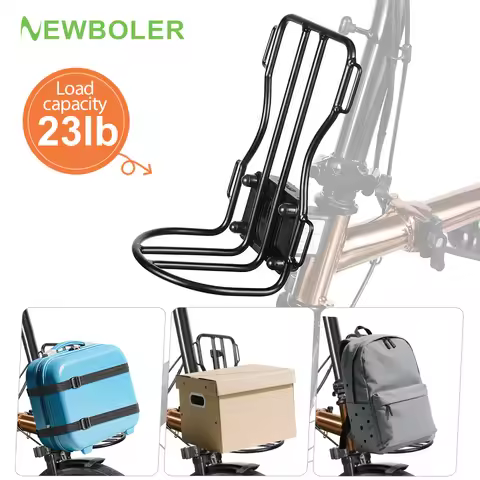 NEWBOLER Metal Front Rack for Brompton Bike Bag Front Lightweight Shelf Luggage Rack Bicycle Accesso