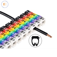 EZ 100Pcs 0-9 1.5mm2-6mm2 Arabic Numerals M Type CAT 6 Clip Network Ethernet Wire Number Label Tube 