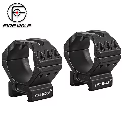 FIRE WOLF 2pcs 34mm Scope Rings Low Profile 6 Screws Heavy Duty Mount for Hunting Aluminum Scope Mou
