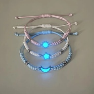 Luminous Sun Moon Star Girlfriends 3 People Friendship Bracelet Three Sisters Bracelet Hand-woven Ad