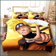 3 IN 1 NARUTO Bedsheet Set Queen Size Bed Sheet Japanese Anime Sasuke Bedroom Comfortable Washable