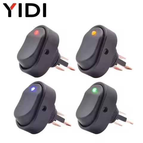 5/10pcs ASW-20D Car Boat Auto Rocker Switch 30A 12VDC ON OFF with Dot LED Light Illuminated Red Gree
