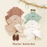 KEMEJA [Altadiosbaby] HUNTER Safari Set Gift | Boys Safari Clothes | Safari Shirt Set | Safari Suit 