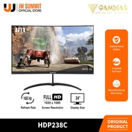 Gamdias Atlas HDP238C 24" FHD 1920 x 1080 165Hz 1ms Curved Screen Gaming Monitor