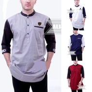 Baju Koko Lengan 3/4 Dewasa Terbaru / Baju Koko Kurta Long Sleeve Agam Lengan 3/4 Baju Muslim Pria