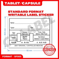 Medical Label Sticker / Medicine Label / Sticker Beg Ubat - Saiz: 6.8 x 5cm
