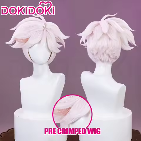 【Ready For Ship】Angel Wig Anime Cosplay DokiDoki Women 28cm Short Pink Hair Angel Cosplay Spider Dem