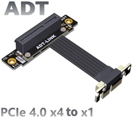 【】 Adt-Link Dual 90 Degree Pcie Extension Cable Pci-E Riser Adapter Pcie 4.0 X4 To X1 Extender Flexi