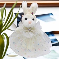 AT-🛫Cute Vertical Ear Plush Bunny Doll Pendant Car Decoration Luggage Keychain Plush Toy Wedding Gifts 919A