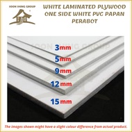 SPP1215 STD WHITE LAMINATED PLYWOOD ONE SIDE WHITE PVC PAPAN PERABOT 12MM 15MM