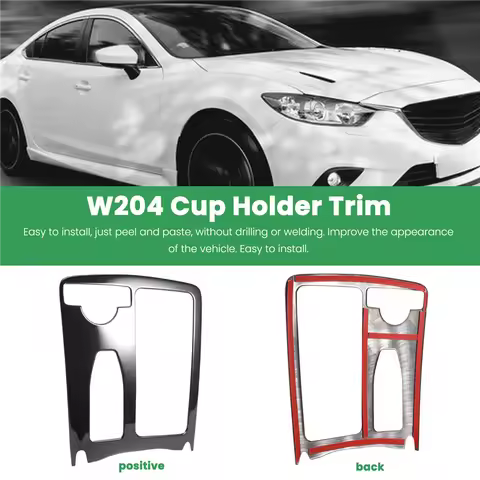 L37A-Car Central Console Water Cup Holder Cover Trim For Mercedes Benz C Class W204 08-13