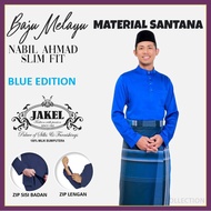 [BLUE SET] Baju Melayu Nabil Ahmad 2022 SANTANA by JAKEL Baju Melayu Raya Cekak Musang Slim Fit Direct HQ PosT