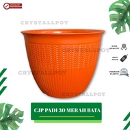 pot bunga tanaman cjp padi 30cm merah bata - CJP PADI 30 MERAH BATA