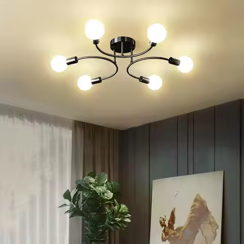 Nordic Modern Golden Ceiling Light 4/6/8 Heads Ceiling Lamp For Living Room Dining Bedroom Restauran