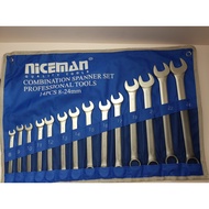 NICEMAN 14pcs (8mm-24mm) CRV-Steel Combination Spanner Set NM714C