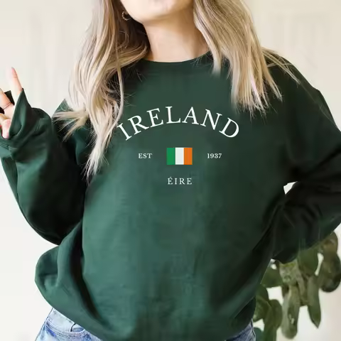 Ireland Sweatshirt Ireland Shirt Travel Sweater Unisex Long Sleeves Pullover St Patricks Shirts City