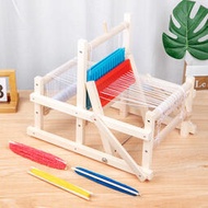 木質仿真織布機幼兒園區角材料兒童寶寶早教DIY手工毛線編織玩具