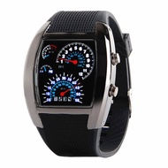 Led Aviation Watch Men's Square Fan-Shaped Dashboard LED Watch