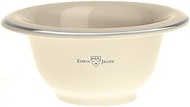 Edwin Jagger Porcelain Shaving Bowl with Handle - Ivory Color with Silver Rim