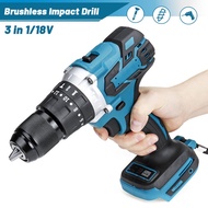 18V 350N. M Brushless Cordless Impact Speed Regulating Electric Hammer Drill Without Battery Applicable To Makita 18V Battery