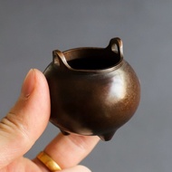 小巧Q款宣德沖耳線香爐, 便攜三足香薰爐, 純黃銅迷你香爐