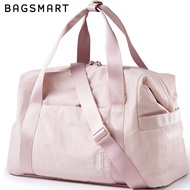 กระเป๋าออกกำลังกาย BAGSMART สำหรับผู้หญิง กระเป๋าจัดระเบียบขนาดใหญ่สำหรับเสื้อผ้าเดินทาง กระเป๋าถือส