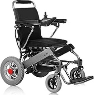 Fashionable Simplicity Foldable All Terrain Electric Wheelchair - Airline Approved Portable Compact Folding Motorized Wheel Chair 500W Powerful Motors Lightweight Mobility Aid Power Wheelchairs