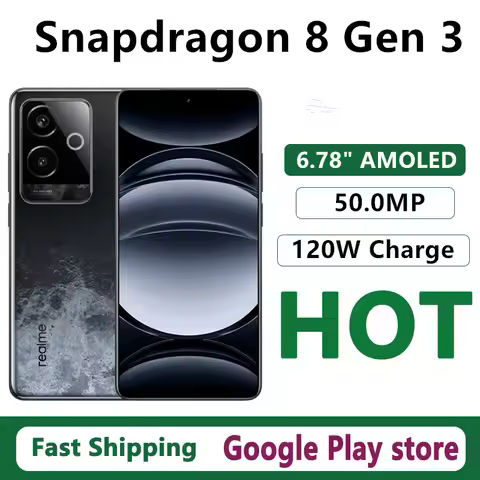 Original Realme GT 6 Mobile Phone 6.78" AMOLED 120HZ Snapdragon 8 Gen 3 OTA 120W Charge 5800mAh Batt