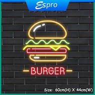 Neon Signage - Burger Stall Sign (60cm x 44cm) Plug & Play