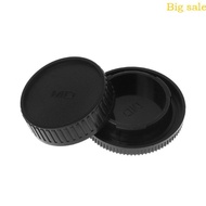 Mar Rear Lens Body Cap Camera Cover Set Dust Screw Mount for Protection Plastic Black Replacement fo