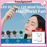 24h Shipping Rechargeable Handheld Fan Turbo M11 Fan LED Display 120 Wind Speed Gear Cooler Portable
