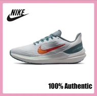 Nike Air Winflo 9 White Black orange Sneakers For Men 100% Authentic